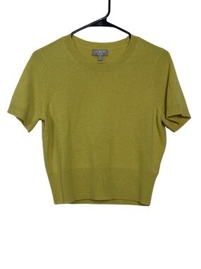 J. Crew Cashmere Shrunken T-shirt in Burnished Chartreuse